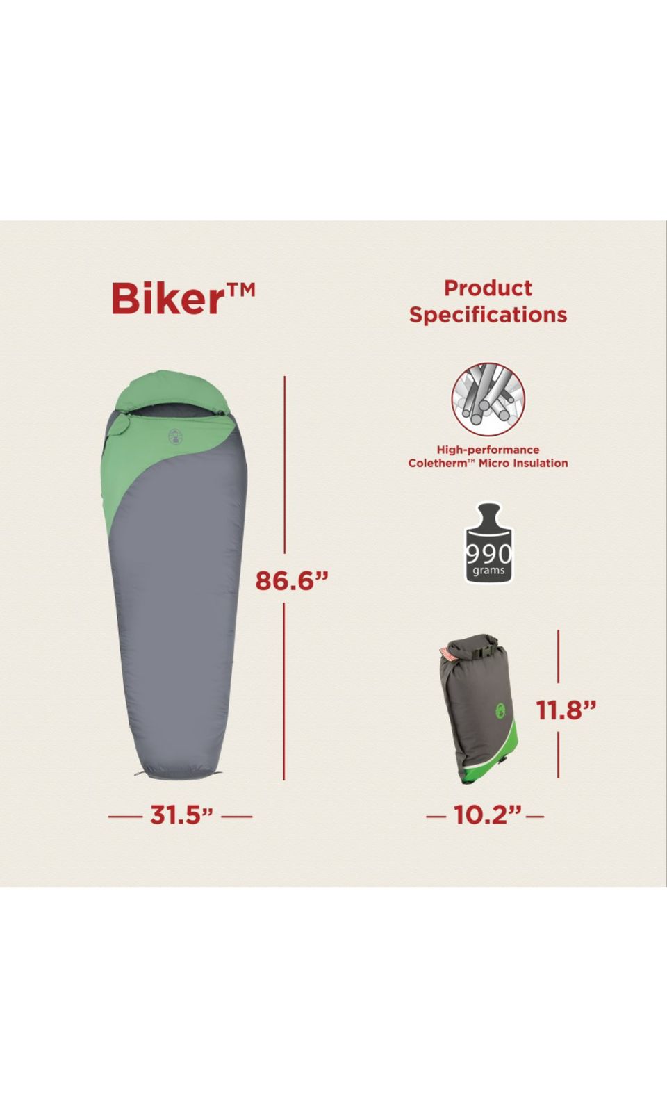 COLEMAN BIKER 2 SLEEPING BAG